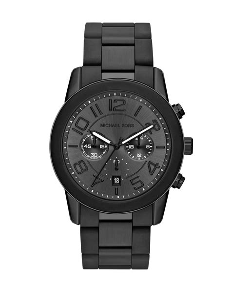 michael kors mercer chronograph watch black|Michael Kors all black watch.